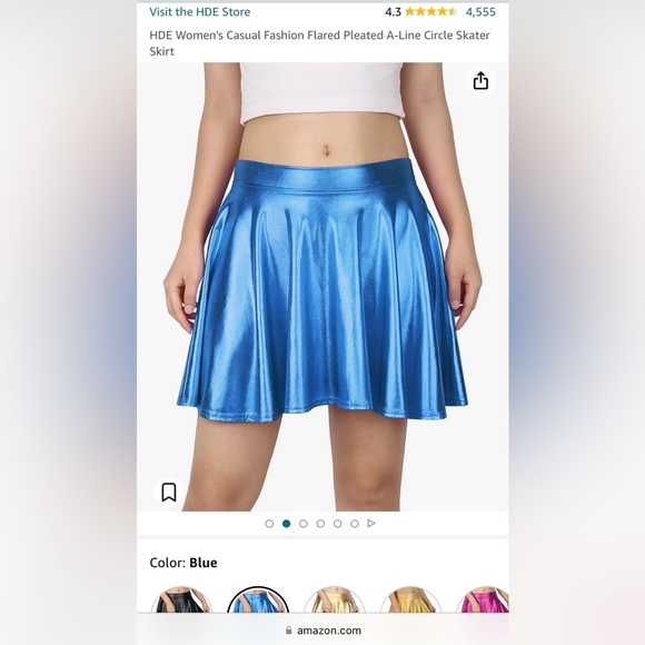 Light Blue Metallic Skirt - Picture 2 of 3